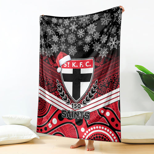 custom-st-kilda-football-christmas-blanket-merry-xmas-2023-mix-aboriginal-art