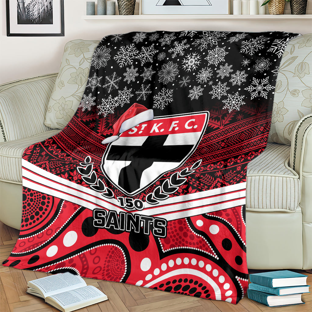 custom-st-kilda-football-christmas-blanket-merry-xmas-2023-mix-aboriginal-art