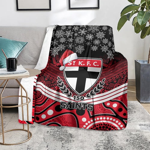 custom-st-kilda-football-christmas-blanket-merry-xmas-2023-mix-aboriginal-art