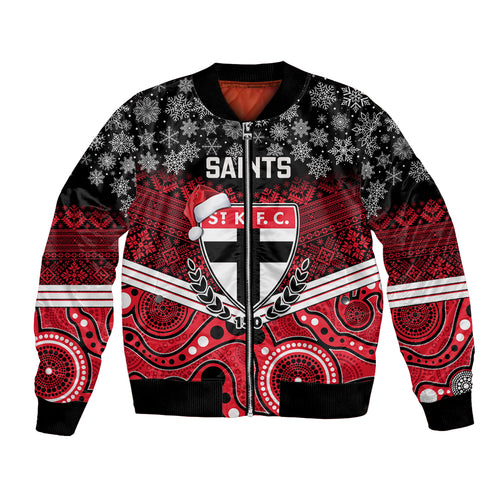 custom-st-kilda-football-christmas-bomber-jacket-merry-xmas-2023-mix-aboriginal-art