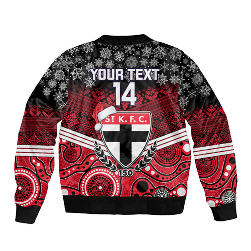 custom-st-kilda-football-christmas-bomber-jacket-merry-xmas-2023-mix-aboriginal-art