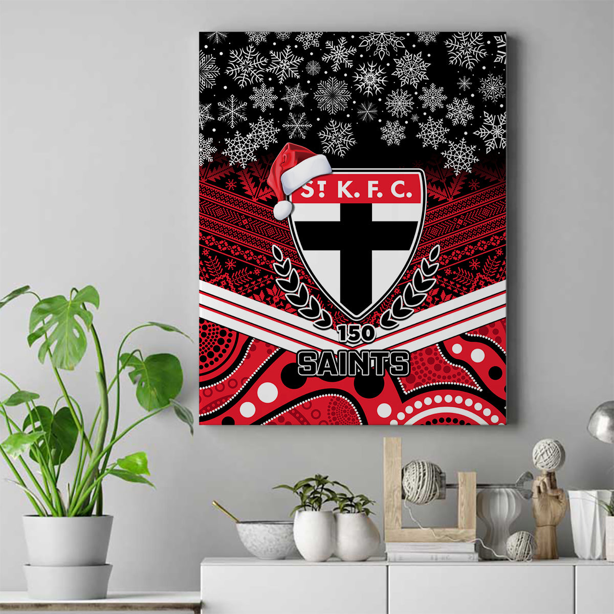 custom-st-kilda-football-christmas-canvas-wall-art-merry-xmas-2023-mix-aboriginal-art