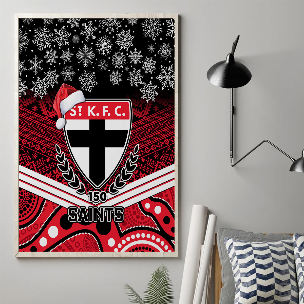 custom-st-kilda-football-christmas-canvas-wall-art-merry-xmas-2023-mix-aboriginal-art