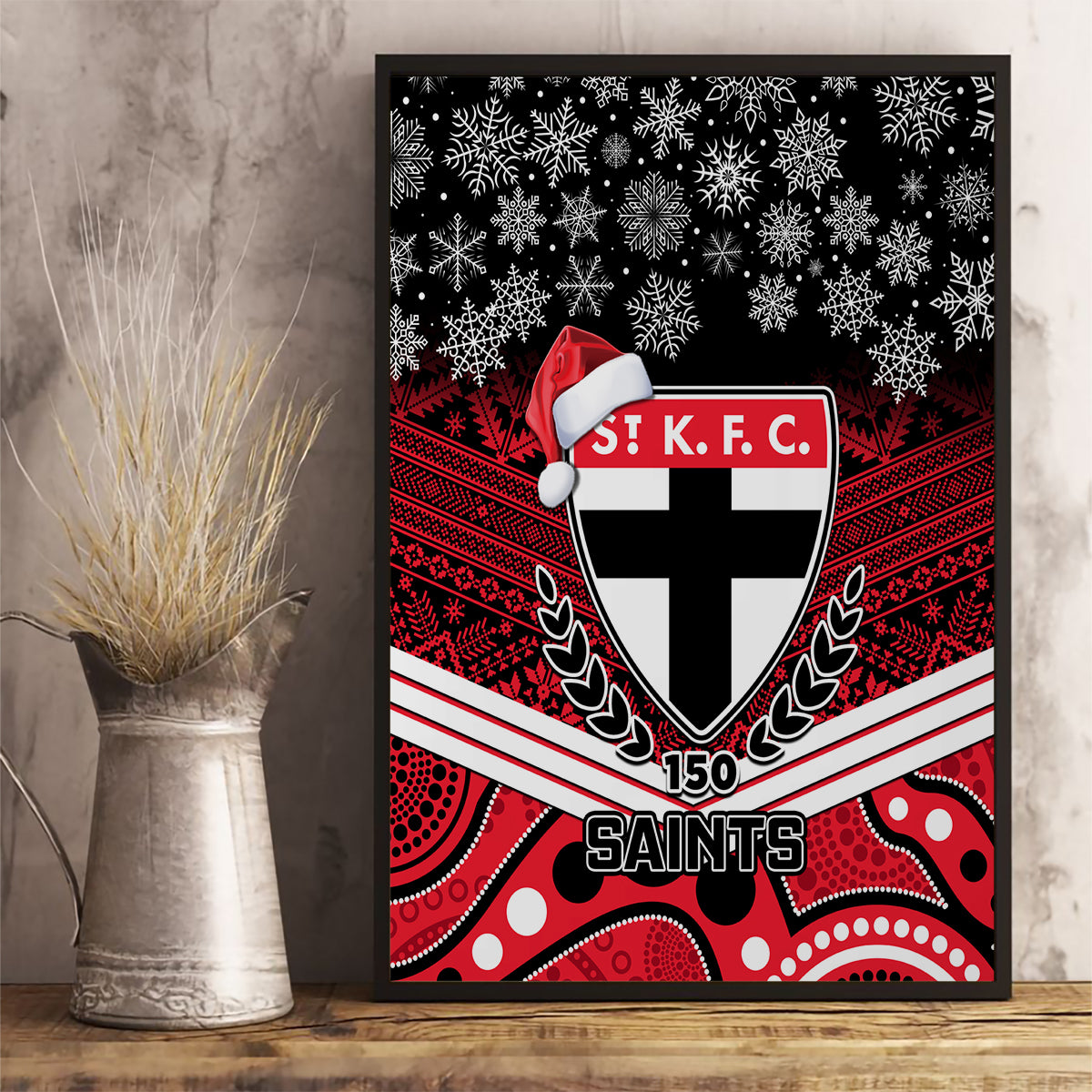 custom-st-kilda-football-christmas-canvas-wall-art-merry-xmas-2023-mix-aboriginal-art