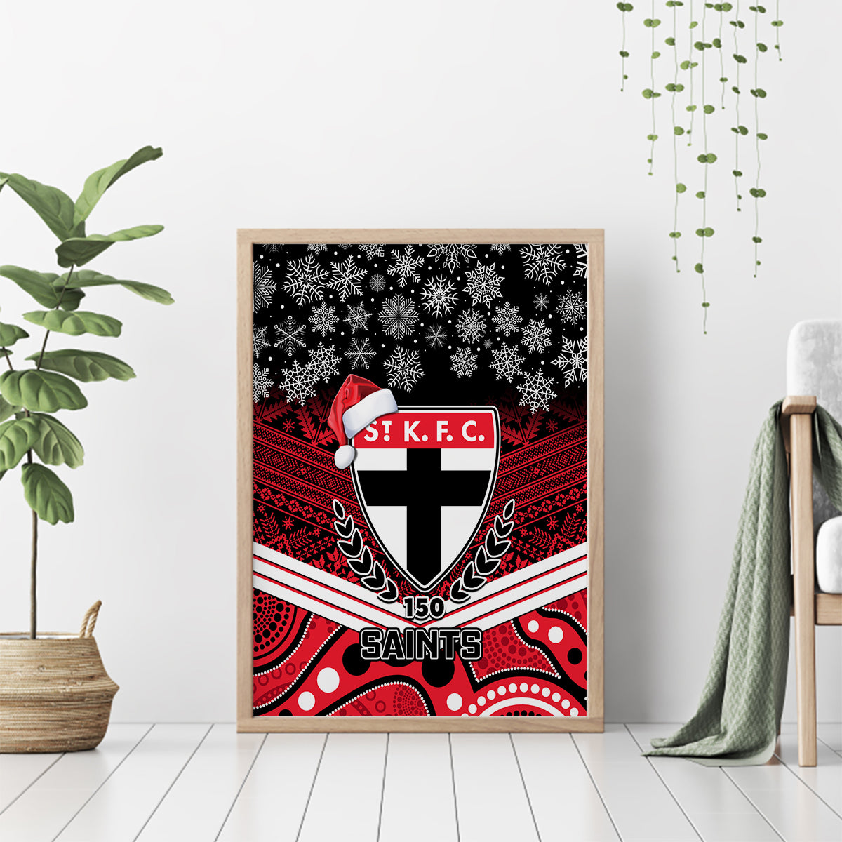 custom-st-kilda-football-christmas-canvas-wall-art-merry-xmas-2023-mix-aboriginal-art