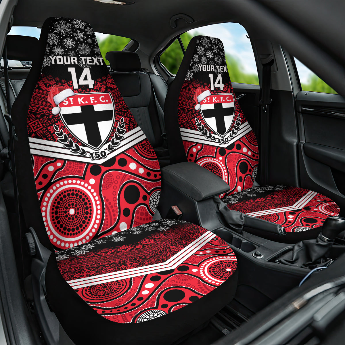 custom-st-kilda-football-christmas-car-seat-cover-merry-xmas-2023-mix-aboriginal-art