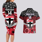 custom-st-kilda-football-christmas-couples-matching-long-sleeve-bodycon-dress-and-hawaiian-shirt-merry-xmas-2023-mix-aboriginal-art