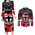 custom-st-kilda-football-christmas-couples-matching-long-sleeve-bodycon-dress-and-long-sleeve-button-shirt-merry-xmas-2023-mix-aboriginal-art