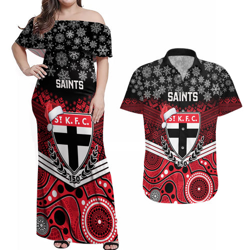 custom-st-kilda-football-christmas-couples-matching-off-shoulder-maxi-dress-and-hawaiian-shirt-merry-xmas-2023-mix-aboriginal-art