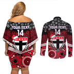 custom-st-kilda-football-christmas-couples-matching-off-shoulder-short-dress-and-long-sleeve-button-shirt-merry-xmas-2023-mix-aboriginal-art