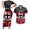 custom-st-kilda-football-christmas-couples-matching-short-sleeve-bodycon-dress-and-hawaiian-shirt-merry-xmas-2023-mix-aboriginal-art