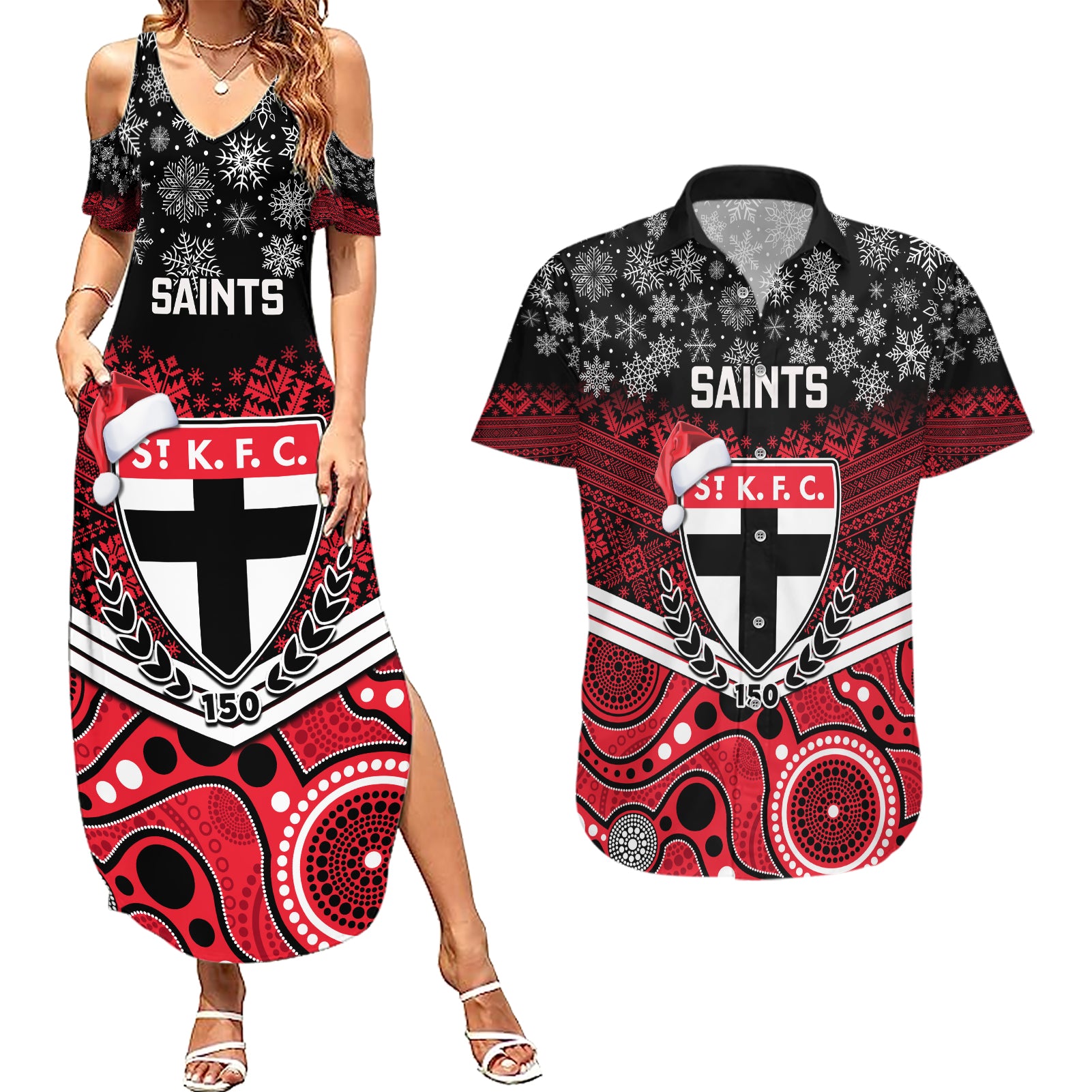 custom-st-kilda-football-christmas-couples-matching-summer-maxi-dress-and-hawaiian-shirt-merry-xmas-2023-mix-aboriginal-art