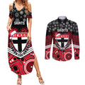 custom-st-kilda-football-christmas-couples-matching-summer-maxi-dress-and-long-sleeve-button-shirt-merry-xmas-2023-mix-aboriginal-art