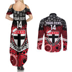 custom-st-kilda-football-christmas-couples-matching-summer-maxi-dress-and-long-sleeve-button-shirt-merry-xmas-2023-mix-aboriginal-art