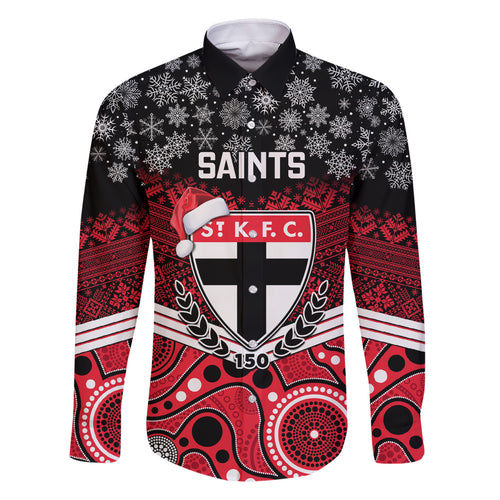 custom-st-kilda-football-christmas-family-matching-long-sleeve-bodycon-dress-and-hawaiian-shirt-merry-xmas-2023-mix-aboriginal-art