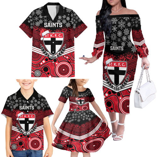 custom-st-kilda-football-christmas-family-matching-off-shoulder-long-sleeve-dress-and-hawaiian-shirt-merry-xmas-2023-mix-aboriginal-art