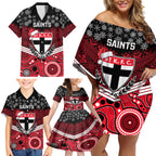 custom-st-kilda-football-christmas-family-matching-off-shoulder-short-dress-and-hawaiian-shirt-merry-xmas-2023-mix-aboriginal-art