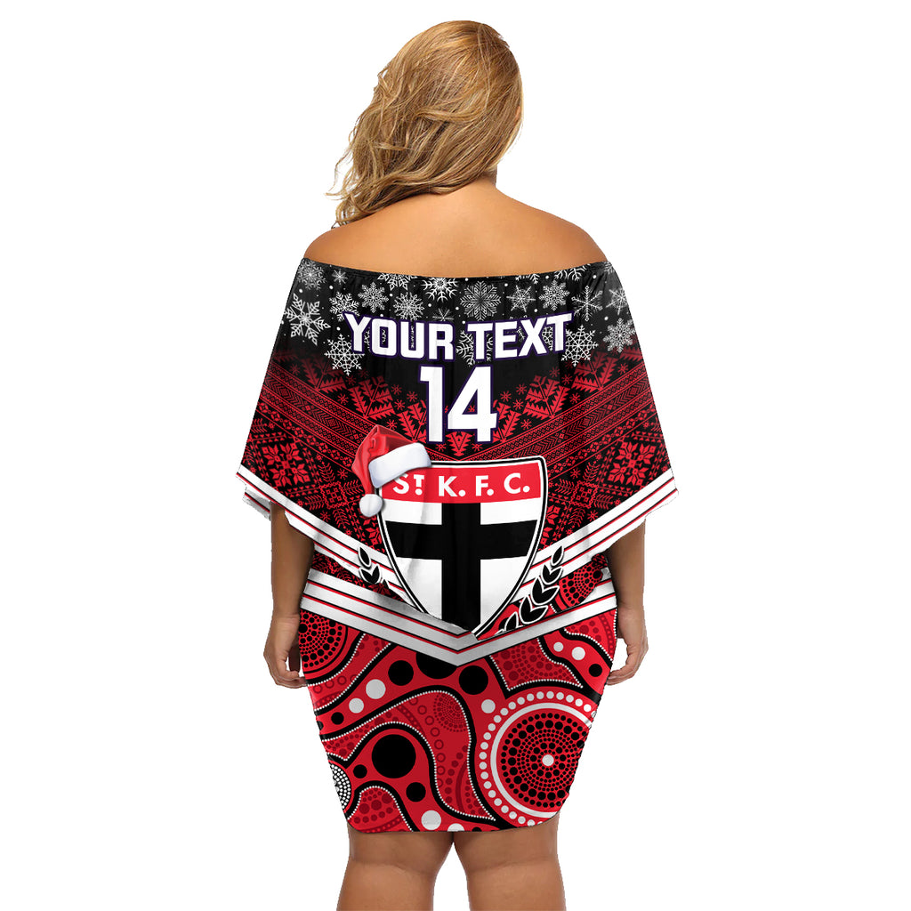 custom-st-kilda-football-christmas-family-matching-off-shoulder-short-dress-and-hawaiian-shirt-merry-xmas-2023-mix-aboriginal-art