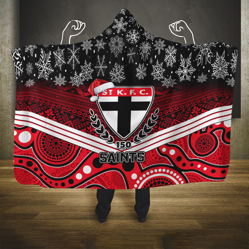 custom-st-kilda-football-christmas-hooded-blanket-merry-xmas-2023-mix-aboriginal-art