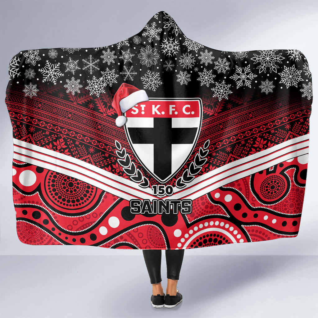 custom-st-kilda-football-christmas-hooded-blanket-merry-xmas-2023-mix-aboriginal-art