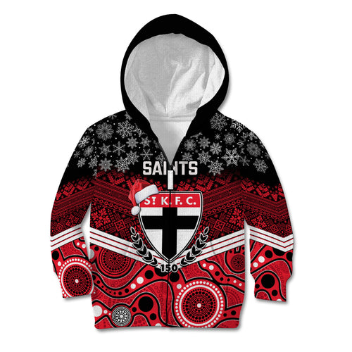 custom-st-kilda-football-christmas-kid-hoodie-merry-xmas-2023-mix-aboriginal-art
