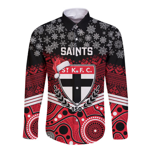 custom-st-kilda-football-christmas-long-sleeve-button-shirt-merry-xmas-2023-mix-aboriginal-art
