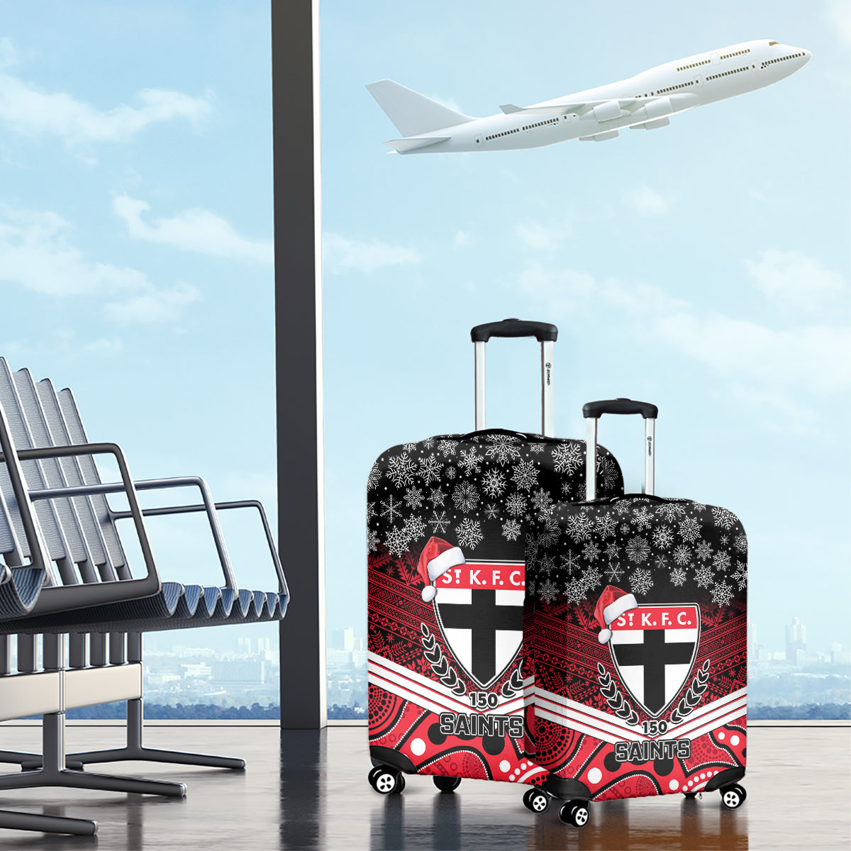 custom-st-kilda-football-christmas-luggage-cover-merry-xmas-2023-mix-aboriginal-art