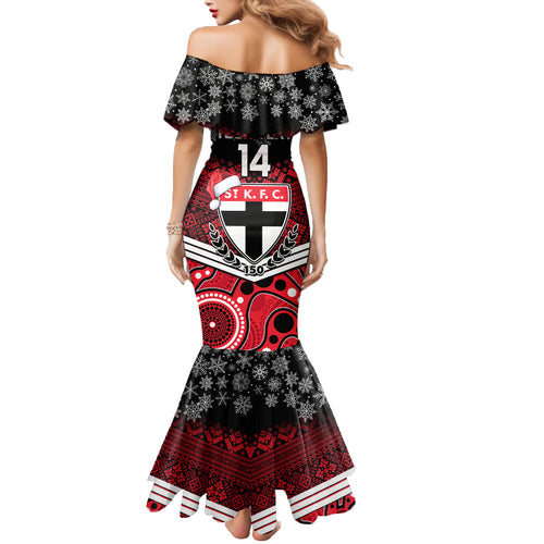 custom-st-kilda-football-christmas-mermaid-dress-merry-xmas-2023-mix-aboriginal-art
