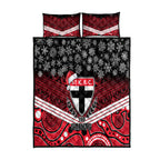 custom-st-kilda-football-christmas-quilt-bed-set-merry-xmas-2023-mix-aboriginal-art
