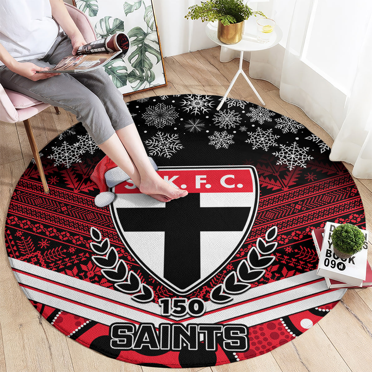 custom-st-kilda-football-christmas-round-carpet-merry-xmas-2023-mix-aboriginal-art
