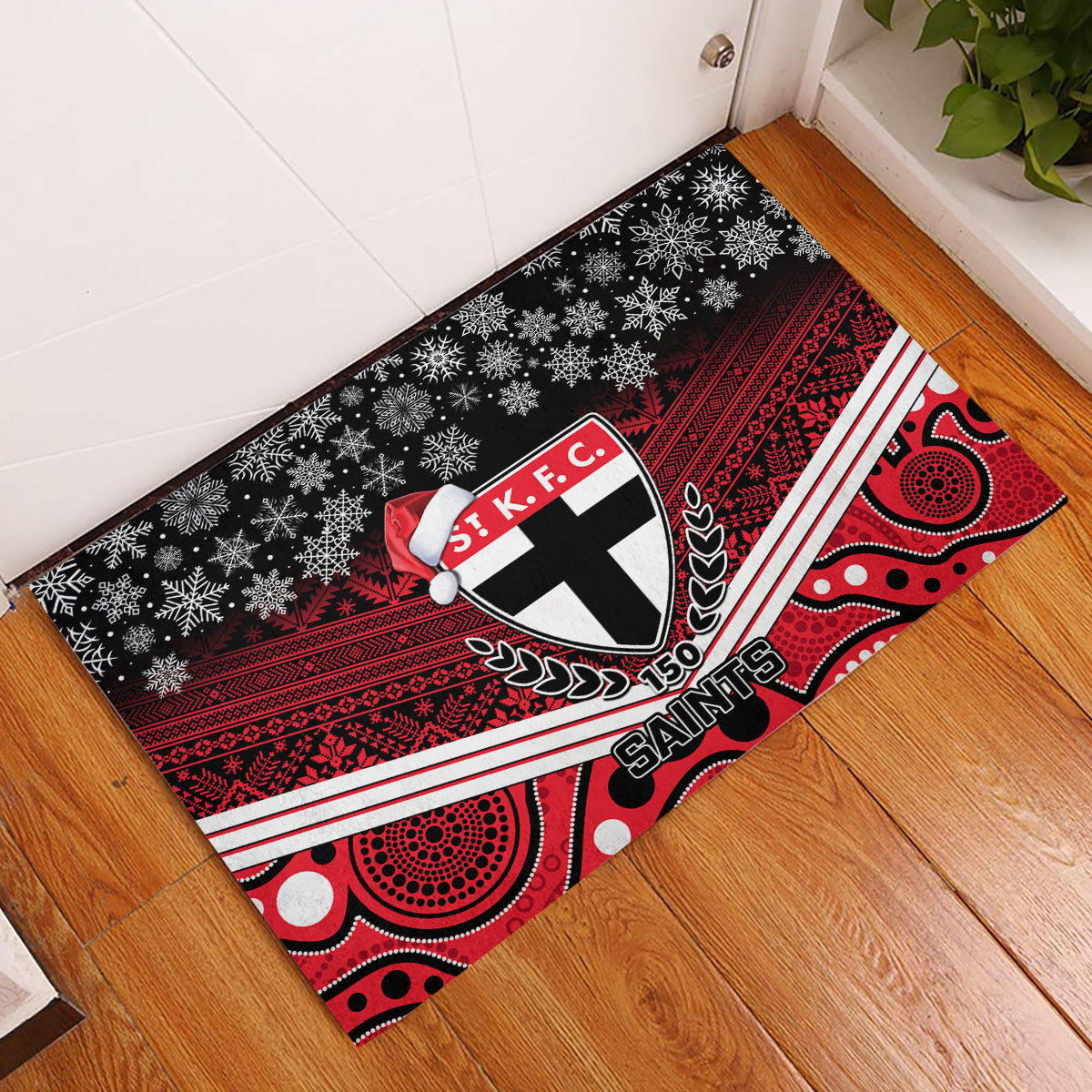 custom-st-kilda-football-christmas-rubber-doormat-merry-xmas-2023-mix-aboriginal-art