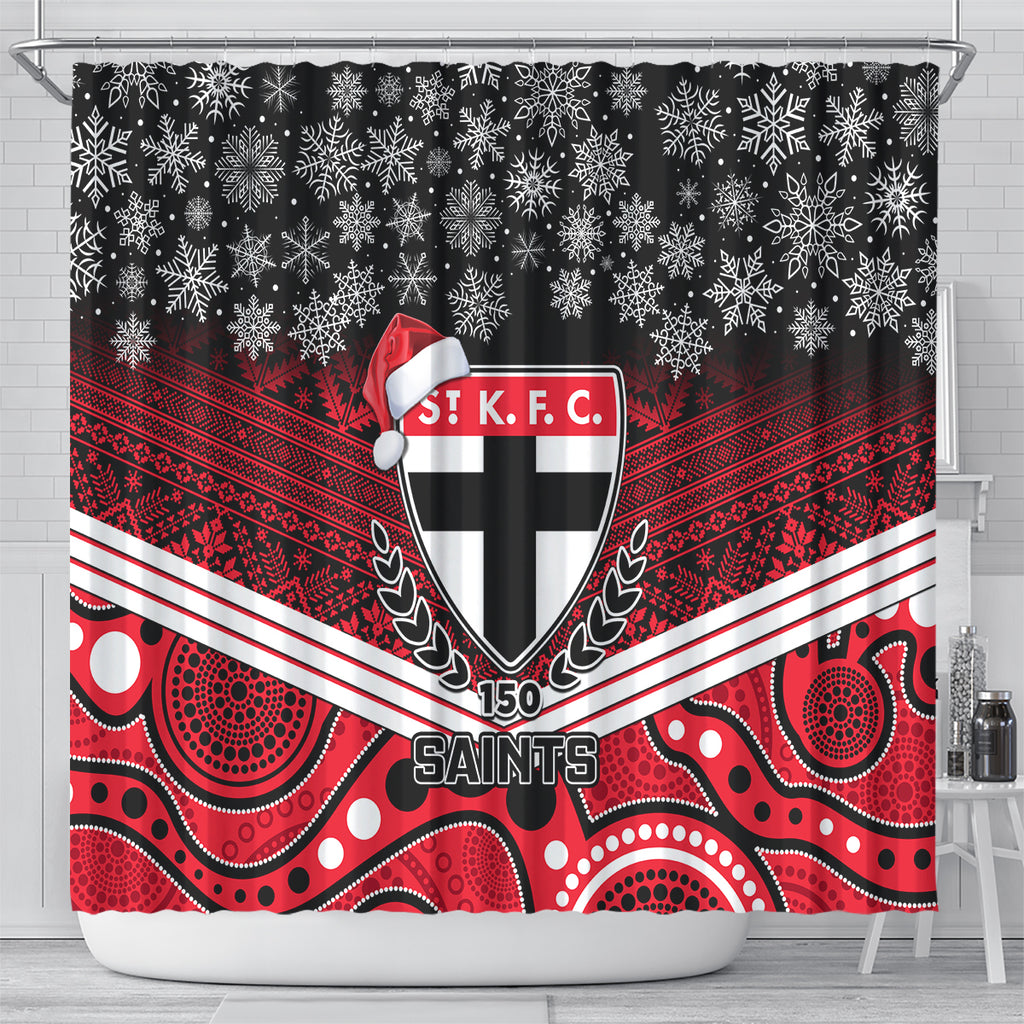 custom-st-kilda-football-christmas-shower-curtain-merry-xmas-2023-mix-aboriginal-art