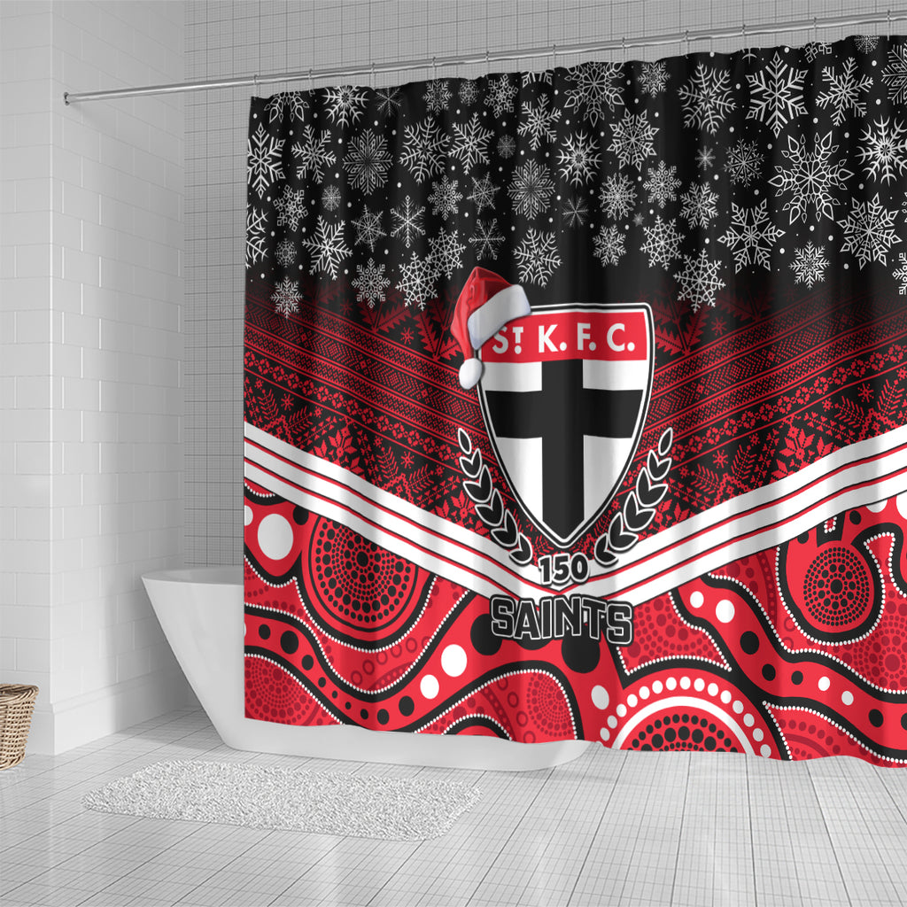 custom-st-kilda-football-christmas-shower-curtain-merry-xmas-2023-mix-aboriginal-art
