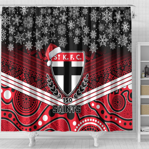 custom-st-kilda-football-christmas-shower-curtain-merry-xmas-2023-mix-aboriginal-art