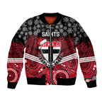 custom-st-kilda-football-christmas-sleeve-zip-bomber-jacket-merry-xmas-2023-mix-aboriginal-art