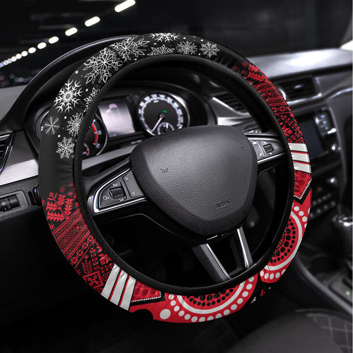 St Kilda Football Christmas Steering Wheel Cover Merry Xmas 2023 Mix Aboriginal Art
