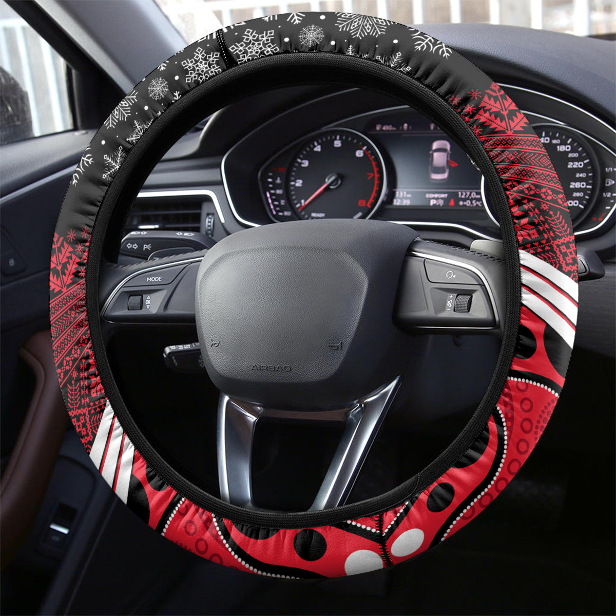 St Kilda Football Christmas Steering Wheel Cover Merry Xmas 2023 Mix Aboriginal Art