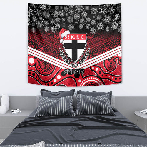 custom-st-kilda-football-christmas-tapestry-merry-xmas-2023-mix-aboriginal-art