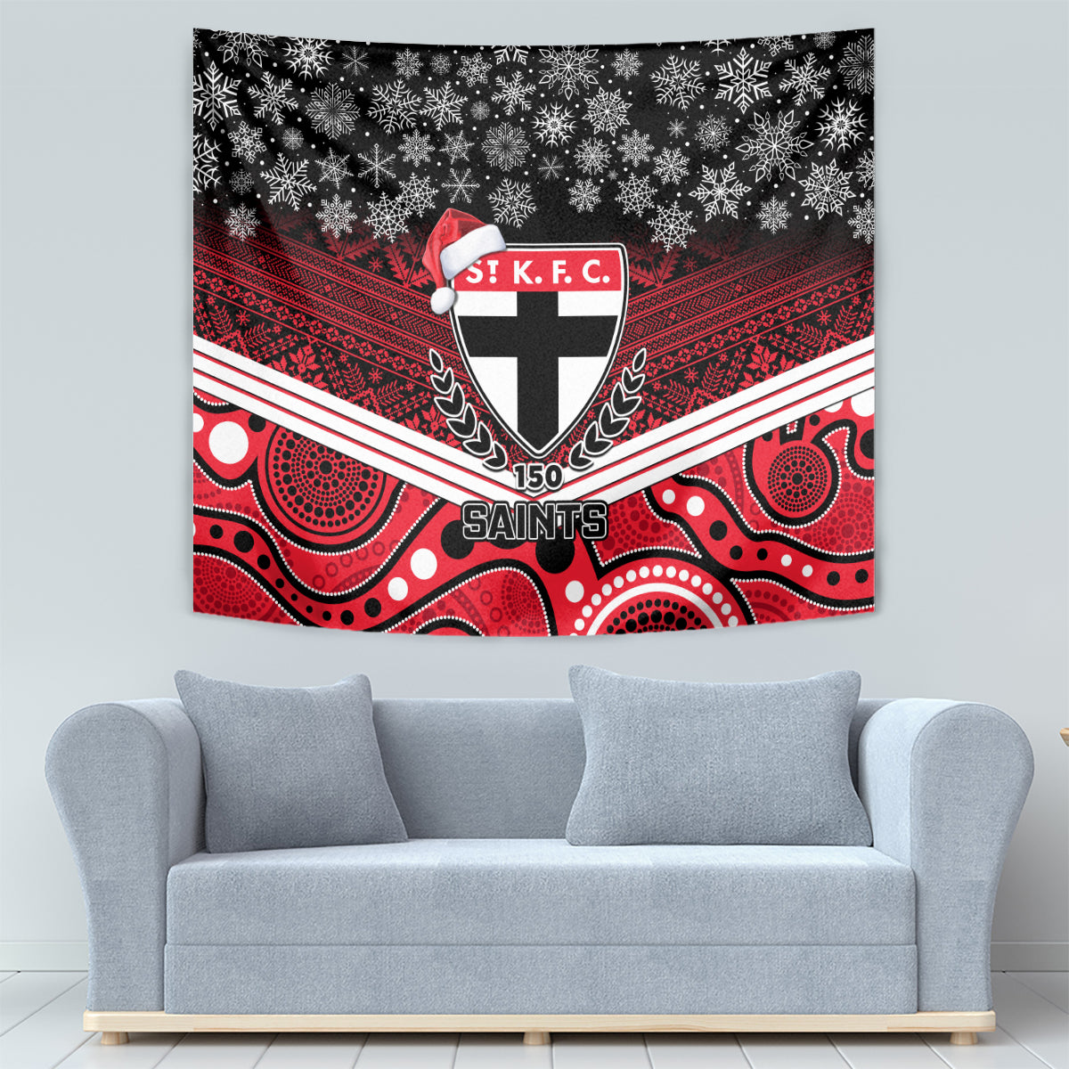 custom-st-kilda-football-christmas-tapestry-merry-xmas-2023-mix-aboriginal-art