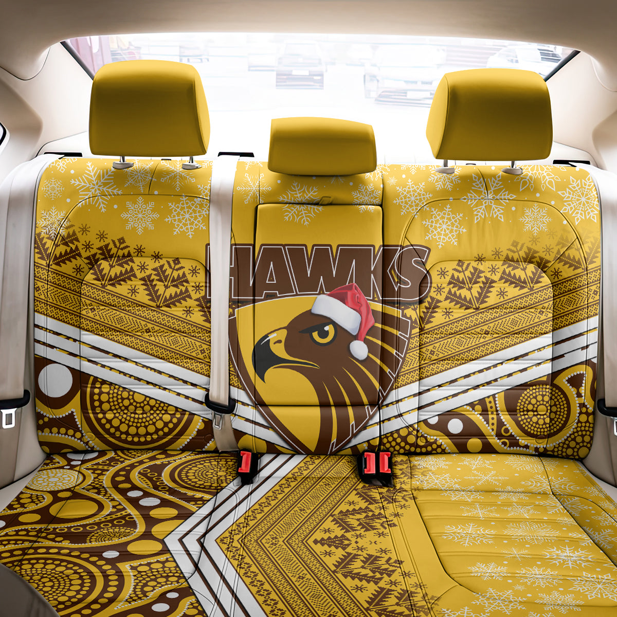 custom-hawthorn-football-christmas-back-car-seat-cover-merry-xmas-2023-mix-aboriginal-art