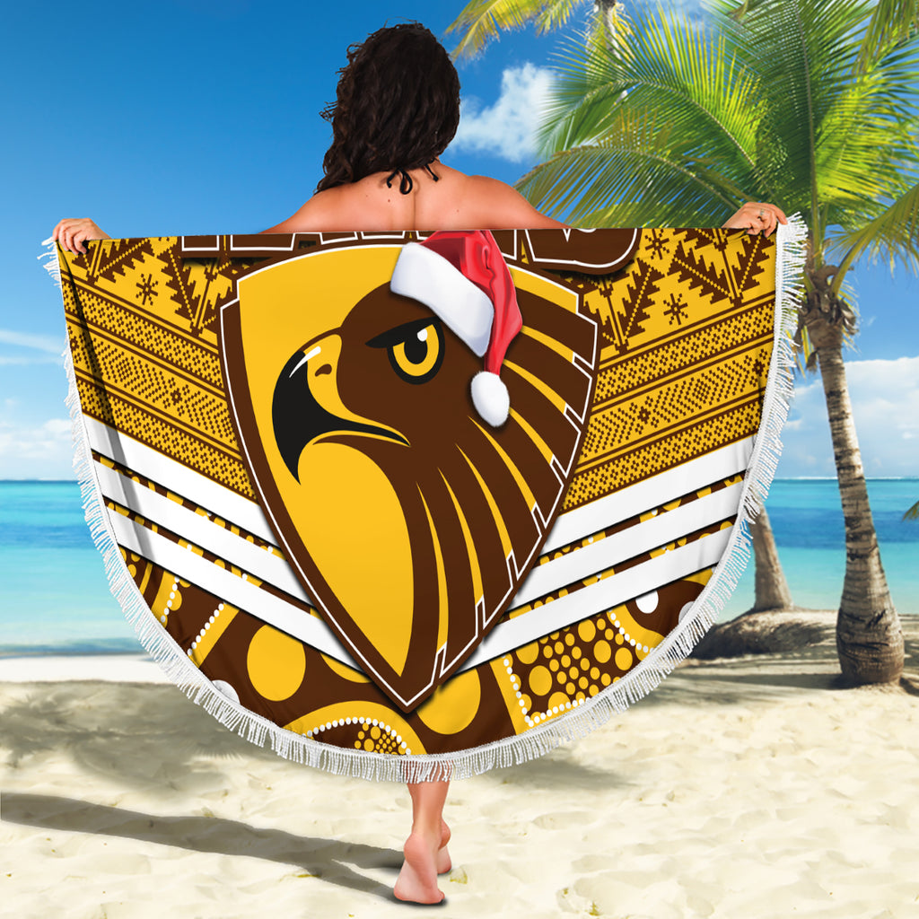 custom-hawthorn-football-christmas-beach-blanket-merry-xmas-2023-mix-aboriginal-art