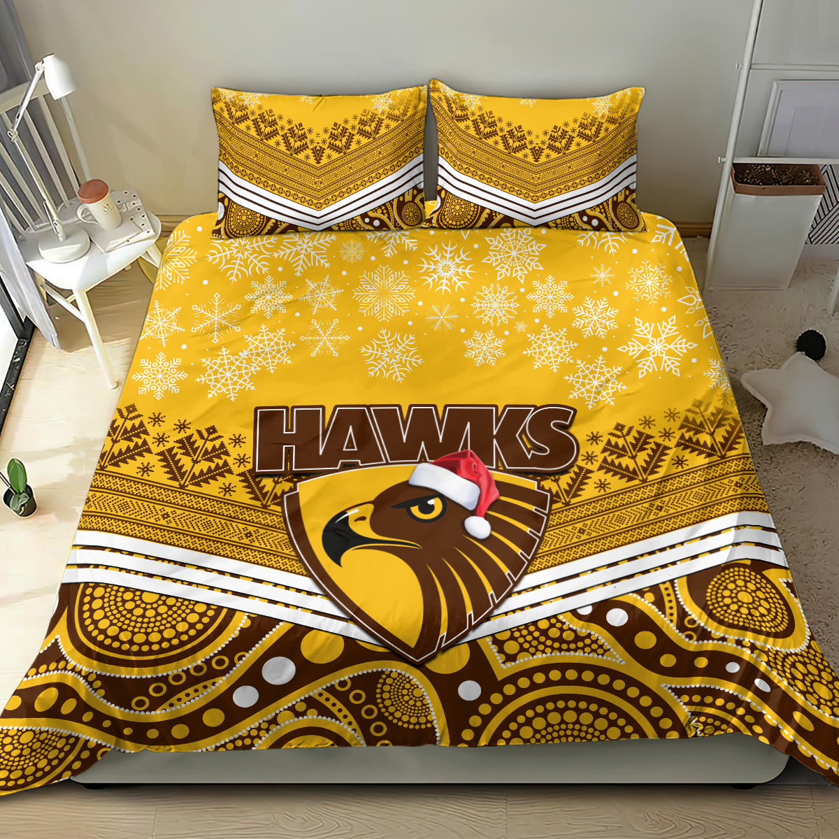 custom-hawthorn-football-christmas-bedding-set-merry-xmas-2023-mix-aboriginal-art