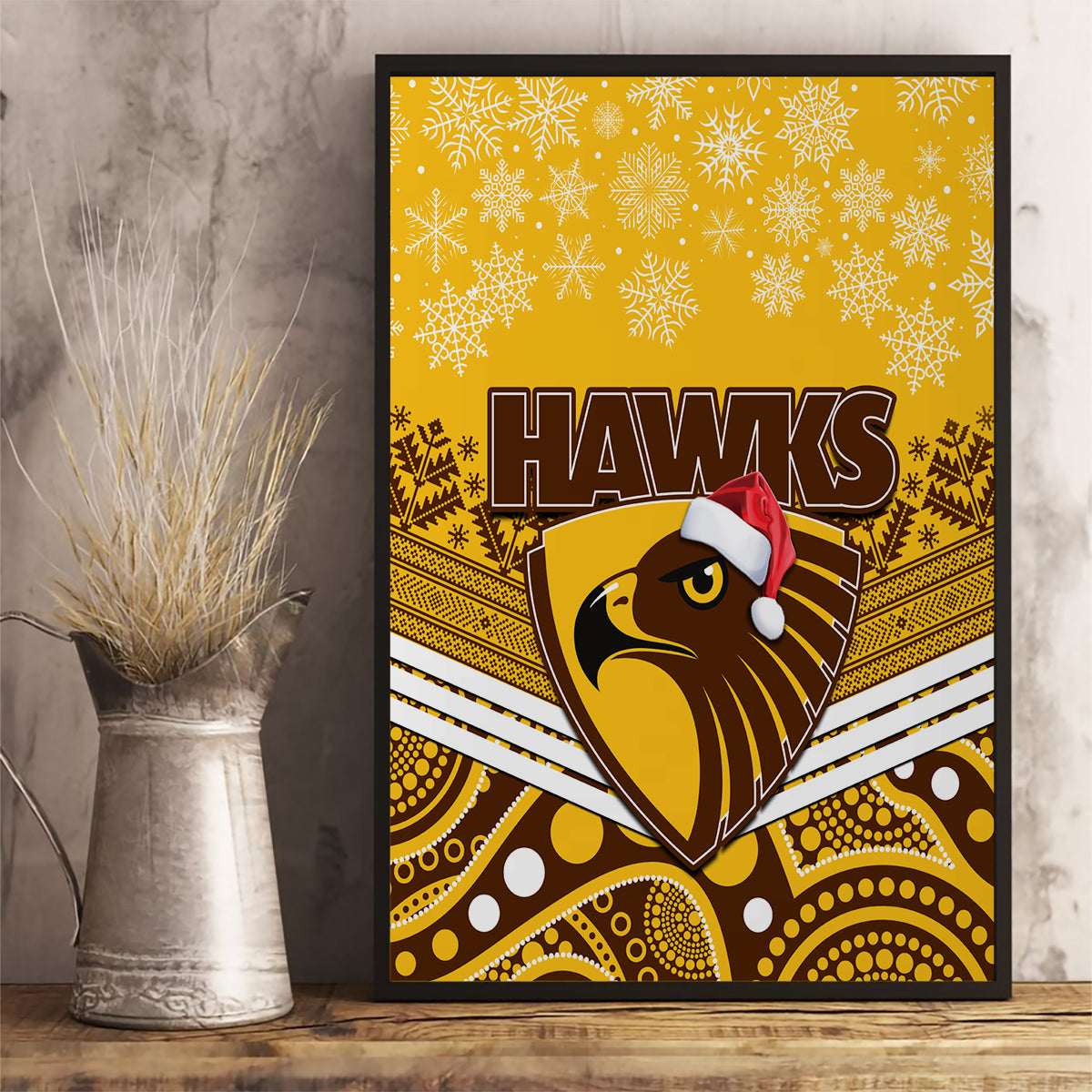 custom-hawthorn-football-christmas-canvas-wall-art-merry-xmas-2023-mix-aboriginal-art