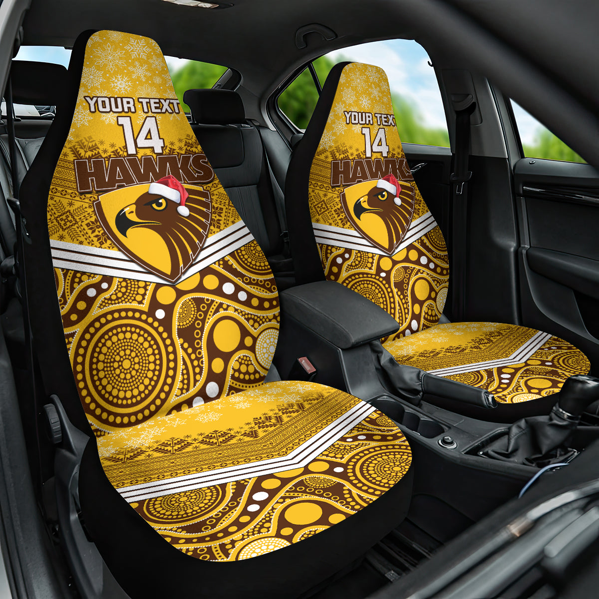 custom-hawthorn-football-christmas-car-seat-cover-merry-xmas-2023-mix-aboriginal-art