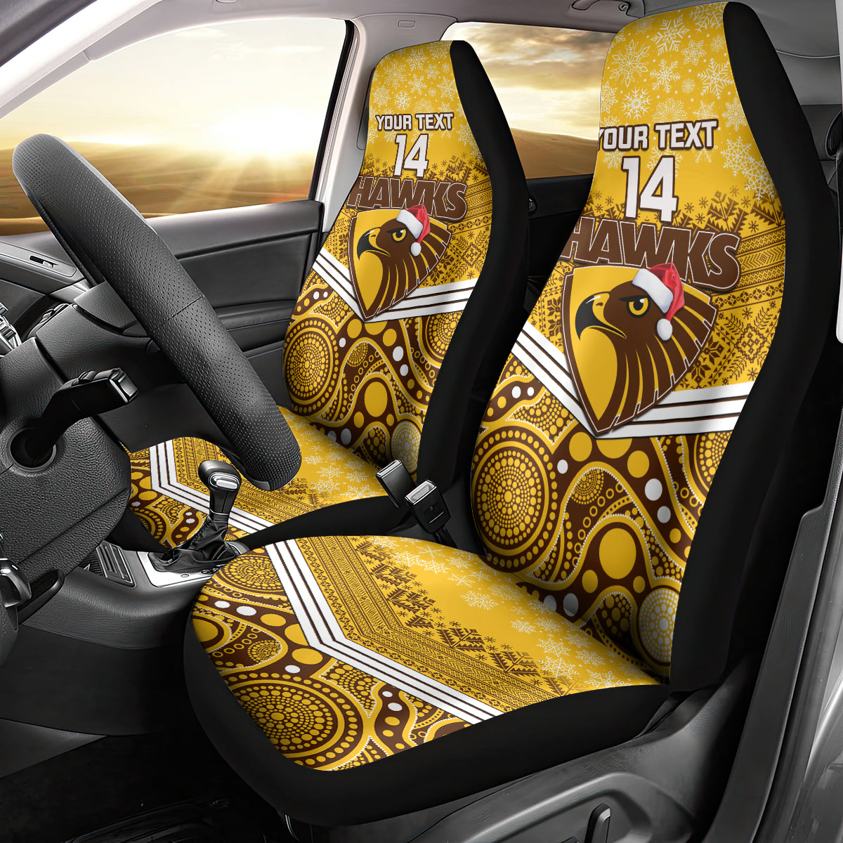 custom-hawthorn-football-christmas-car-seat-cover-merry-xmas-2023-mix-aboriginal-art