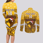 custom-hawthorn-football-christmas-couples-matching-long-sleeve-bodycon-dress-and-long-sleeve-button-shirt-merry-xmas-2023-mix-aboriginal-art