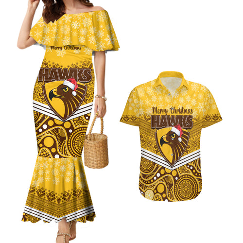 custom-hawthorn-football-christmas-couples-matching-mermaid-dress-and-hawaiian-shirt-merry-xmas-2023-mix-aboriginal-art