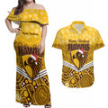 custom-hawthorn-football-christmas-couples-matching-off-shoulder-maxi-dress-and-hawaiian-shirt-merry-xmas-2023-mix-aboriginal-art