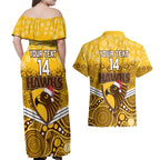 custom-hawthorn-football-christmas-couples-matching-off-shoulder-maxi-dress-and-hawaiian-shirt-merry-xmas-2023-mix-aboriginal-art