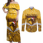 custom-hawthorn-football-christmas-couples-matching-off-shoulder-maxi-dress-and-long-sleeve-button-shirt-merry-xmas-2023-mix-aboriginal-art